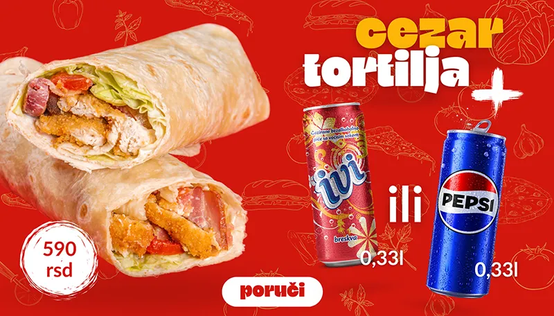 Cezar tortilja + Ivi 0,33l